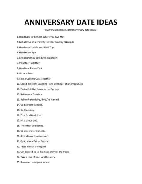 anniverï¿½sorry|55 Memorable Anniversary Date Ideas .